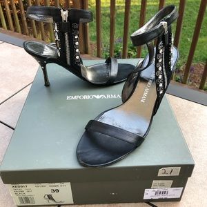 Emporio Armani black heels sz 39